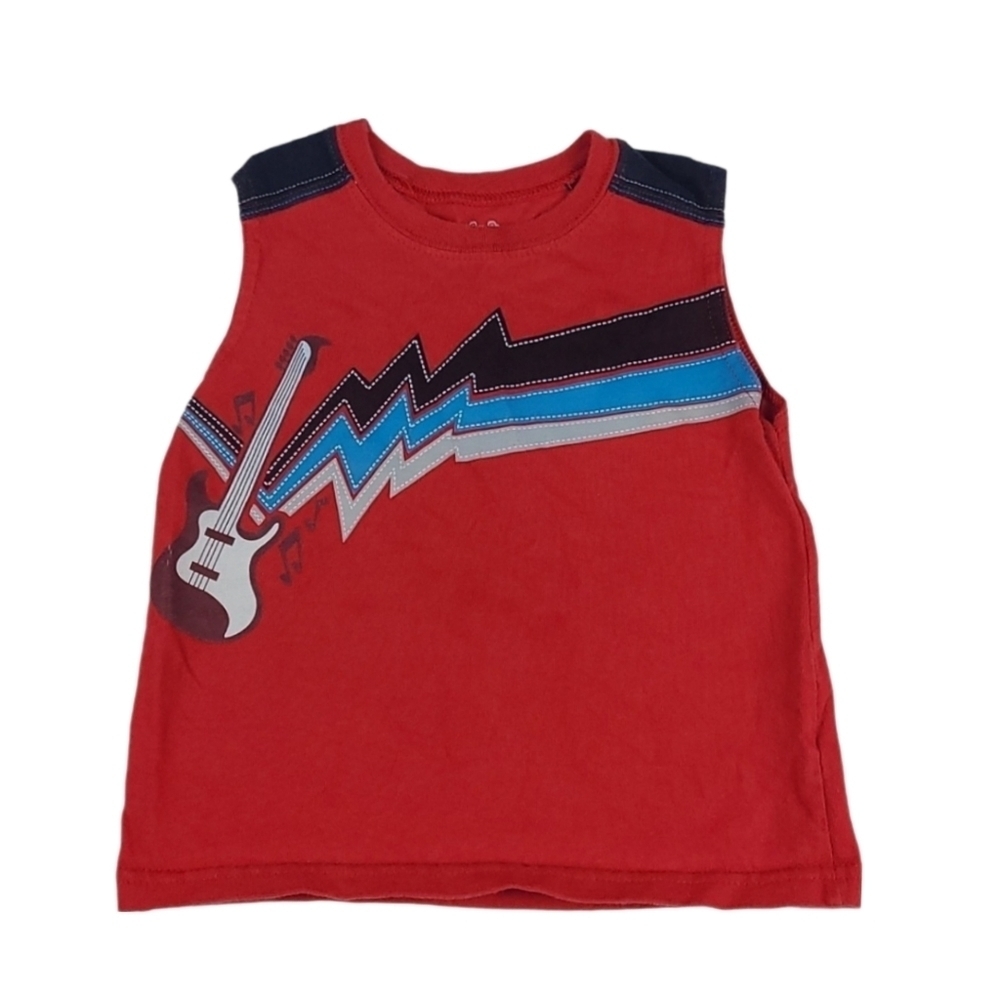 24 Months Baby Toddler Red Guitar Music Rocker Sleeveless Tank Top 24M 24 Mos